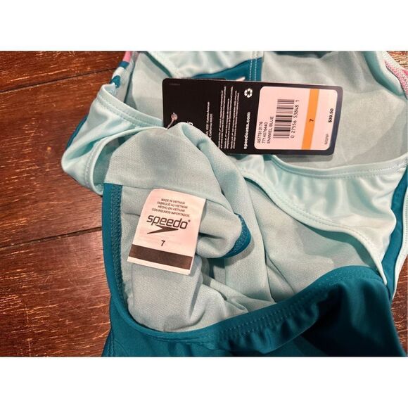 Speedo Girls' Swimsuit One Piece Infinity Splice Thick Strap - Picture 3 of 4